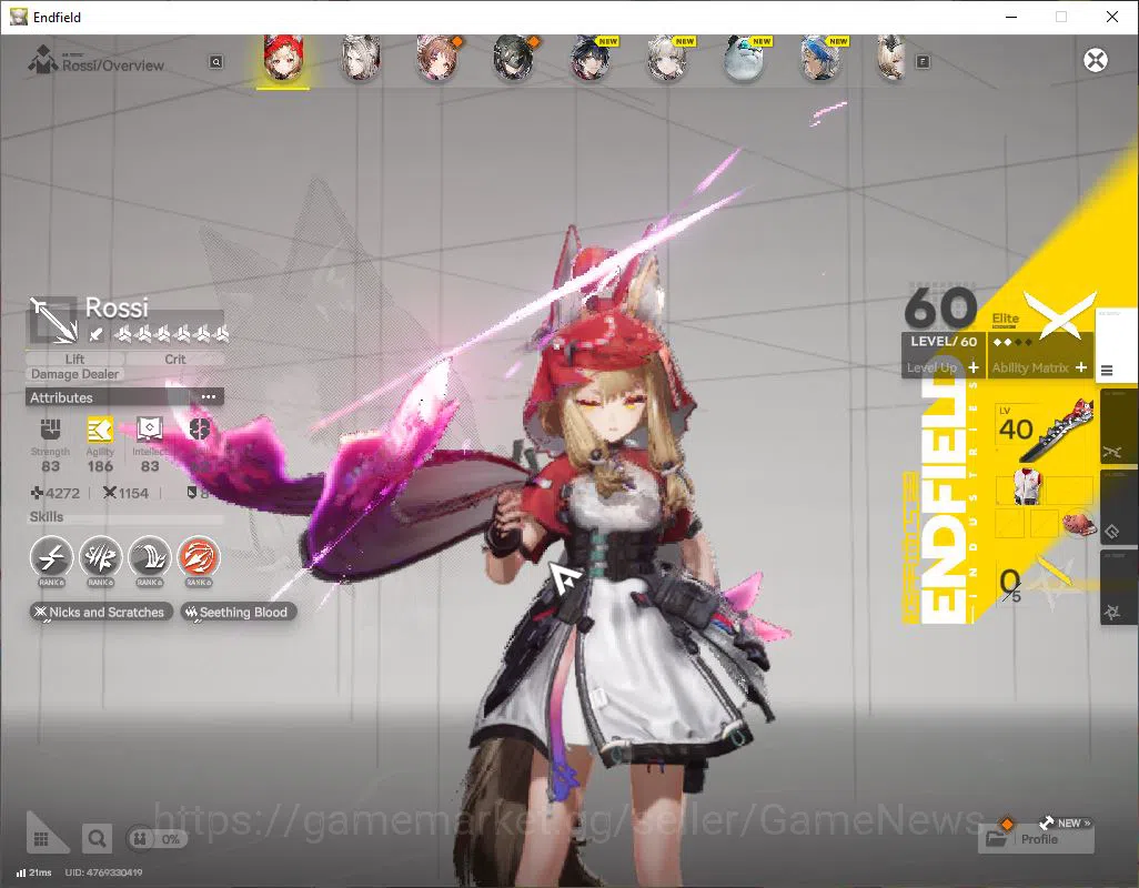 Arknights: Endfield Accounts ASIA|Lv47 |SSR 3(1Limit)+4(*6WP)|Rossi+sign,Ardelia,Pogranichnik|Ars 2