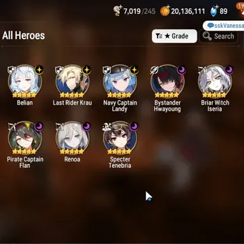 Epic Seven Accounts Starter ASIA UnVerif|NewEra|8 ML (Belian,BW Iseria,Renoa,Etc)+Estelle,Fumyr,A Ludwig,TA Coli,Etc|30K