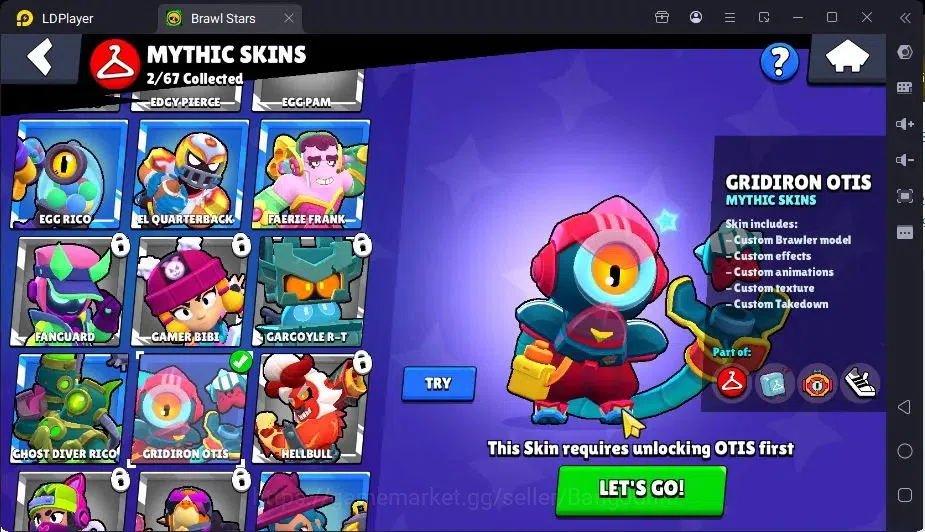 Brawl Stars Accounts Trophy 1554|19 Brawler,3 Lv.11(EMZ,Edgar,Griff)|2Mythic(Otis,Tara),2Epic(Shelly,Griff)Skin|1217 13