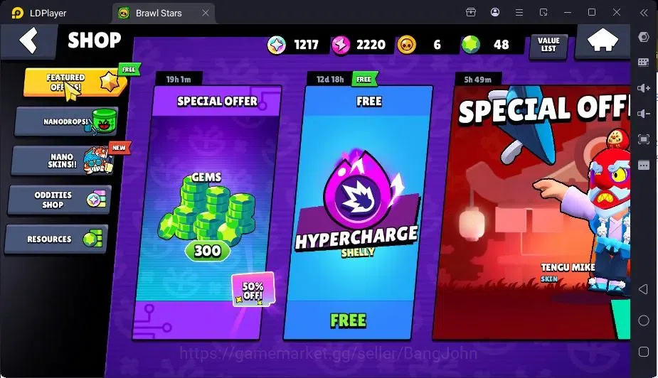 Brawl Stars Accounts Trophy 1554|19 Brawler,3 Lv.11(EMZ,Edgar,Griff)|2Mythic(Otis,Tara),2Epic(Shelly,Griff)Skin|1217 4