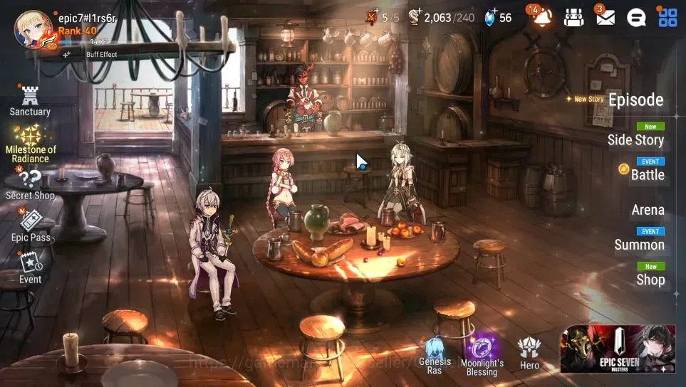 Epic Seven Accounts Limited Hero GLOBAL Unverif|New Era|6 ML(Salome,SS Vivian,DB Senya,SP Politis,SE Celine,Requiem 1