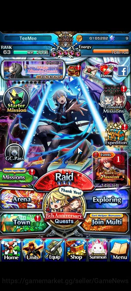 Grand Summoners Accounts End-Game Global|Rank 63|1 Sp.Art|17 Ascend|DL 1