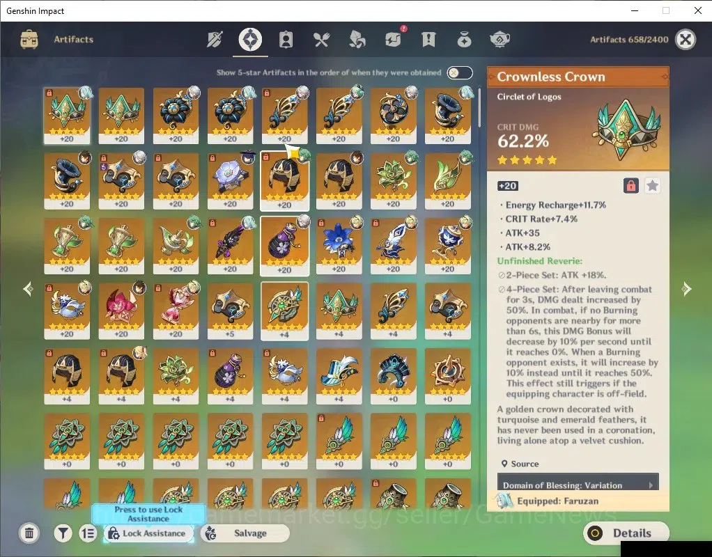 Genshin Impact Accounts Mid Game ASIA |AR 54|BD Unset |5 Limited +3(*5Wep 7