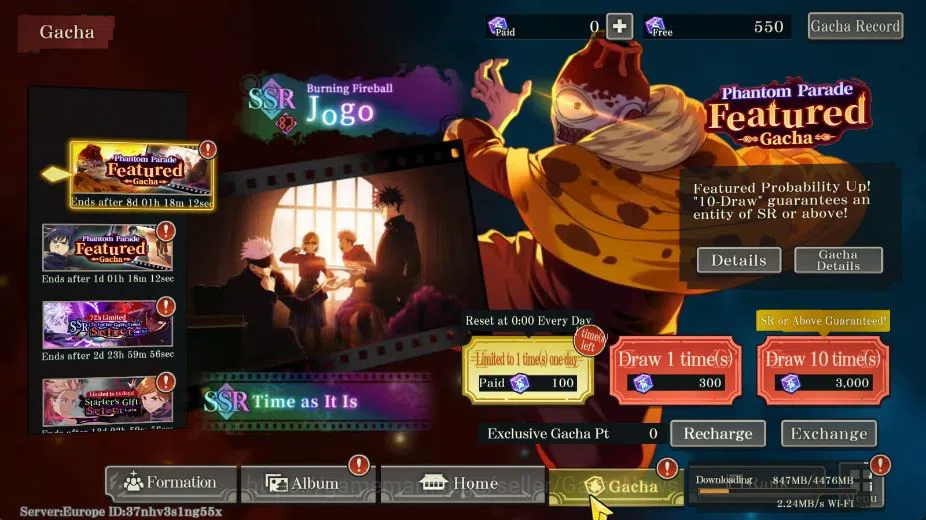 Jujutsu Kaisen: Phantom Parade Accounts Starter Fresh Story | 4 SSR [GOJO,Yuji,Nobara,Todo image 4