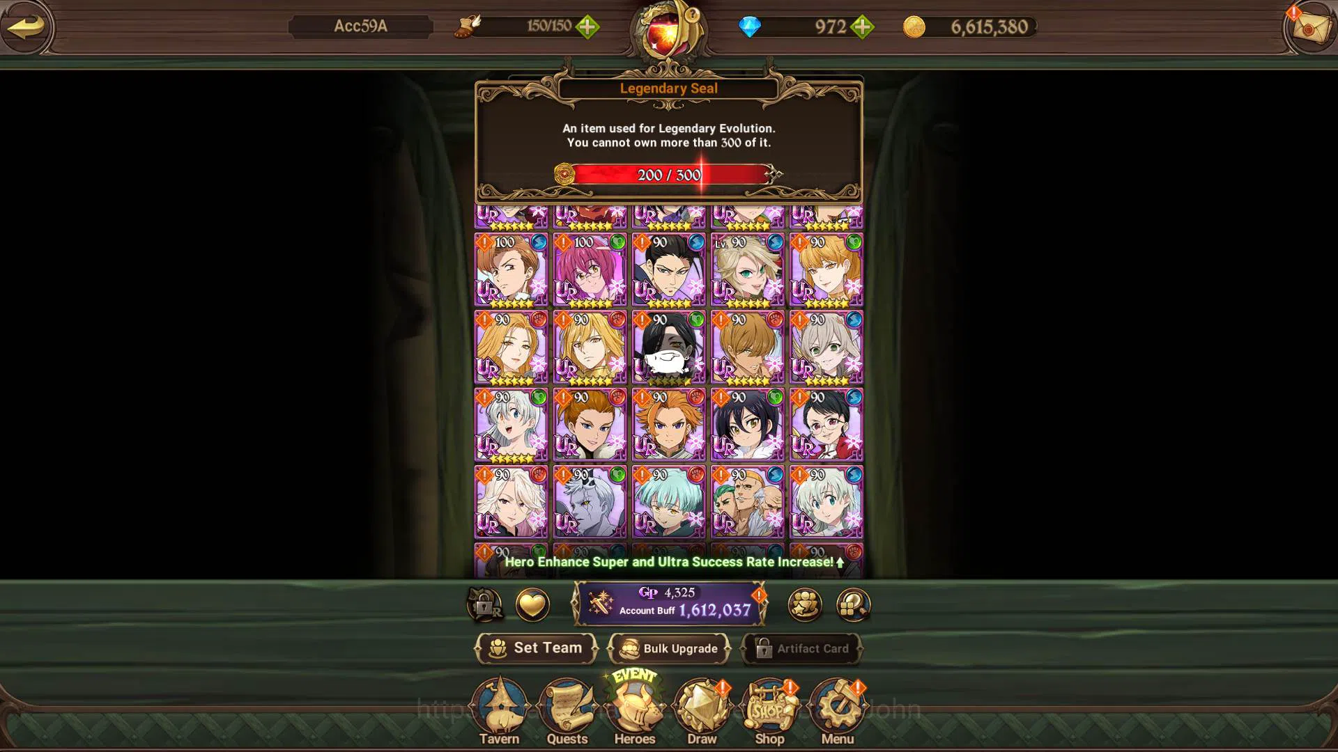 The Seven Deadly Sins: Grand Cross Accounts ASIA|1.6M CC|DM 972 + LS 200| UR Demon King Meliod image 10