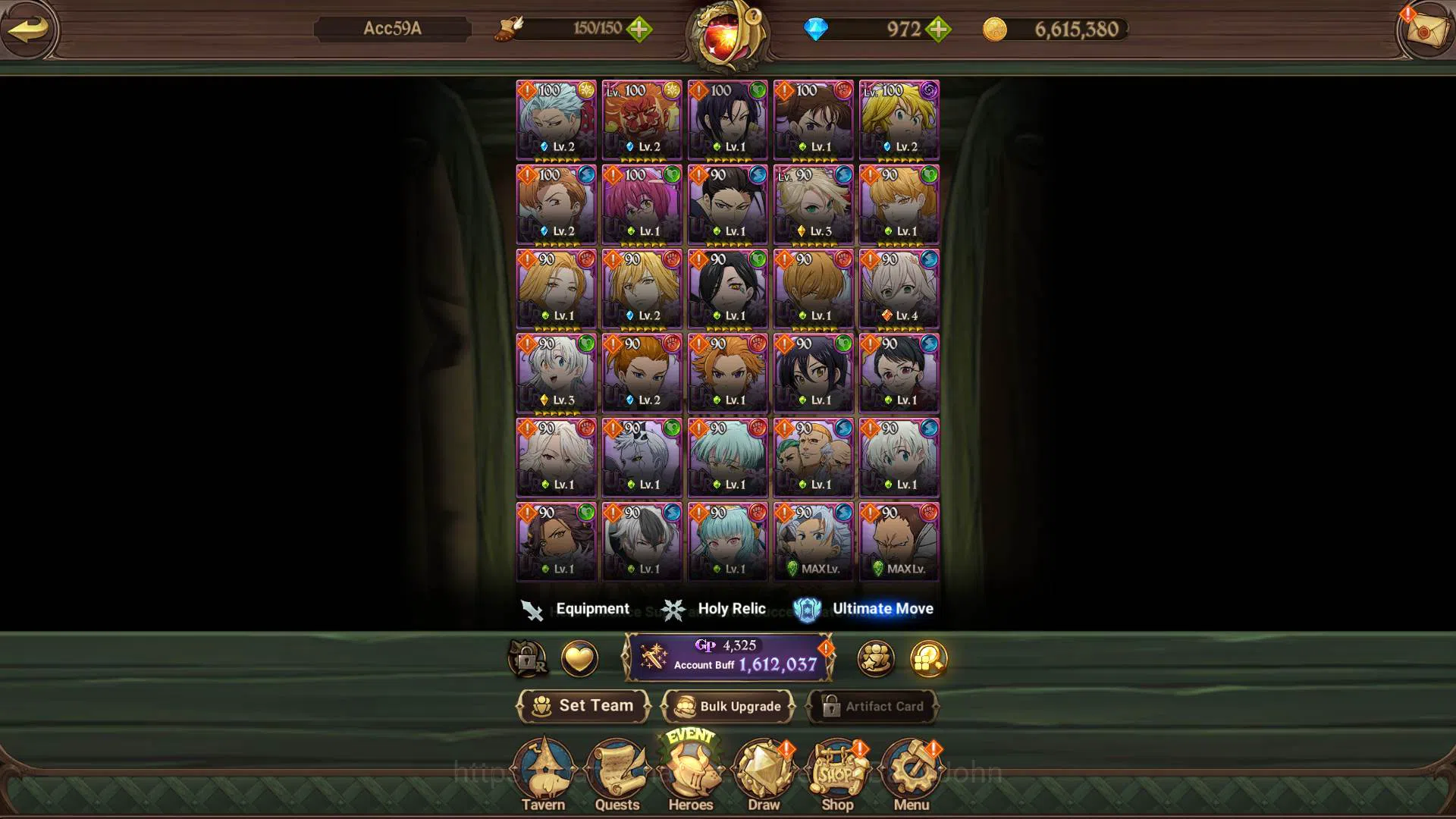 The Seven Deadly Sins: Grand Cross Accounts ASIA|1.6M CC|DM 972 + LS 200| UR Demon King Meliod image 8