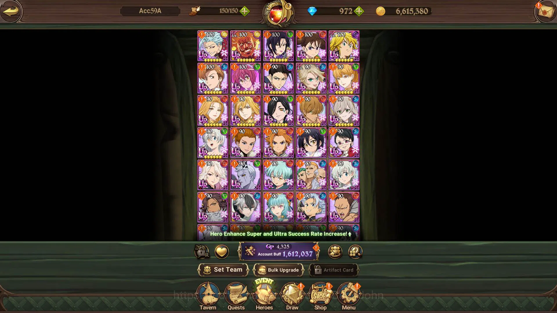 The Seven Deadly Sins: Grand Cross Accounts ASIA|1.6M CC|DM 972 + LS 200| UR Demon King Meliod image 9
