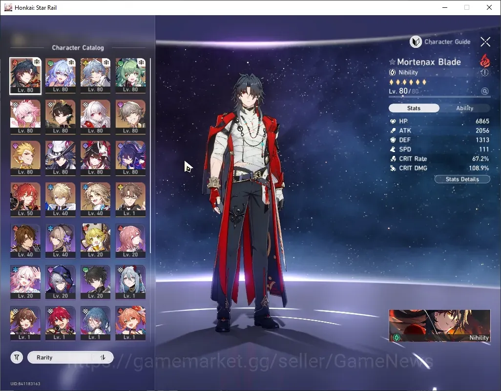 Honkai Star Rail Accounts Others Asia|TL 67|10 Limited|(MBlade)+Sign Evanescia+Skin,Robin 1