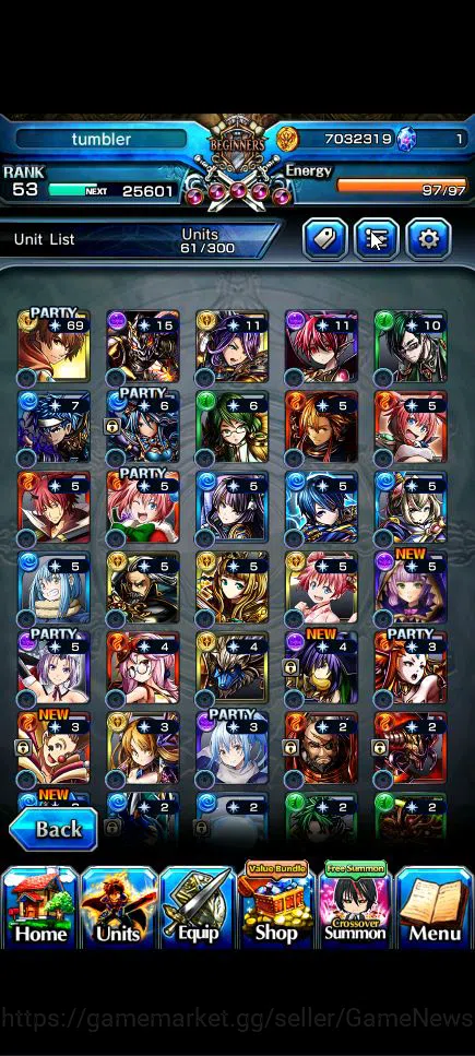 Grand Summoners Accounts Global|Rank 53|4 Ascend+3 TW|[Shuna,Diablo,Combat  image 16