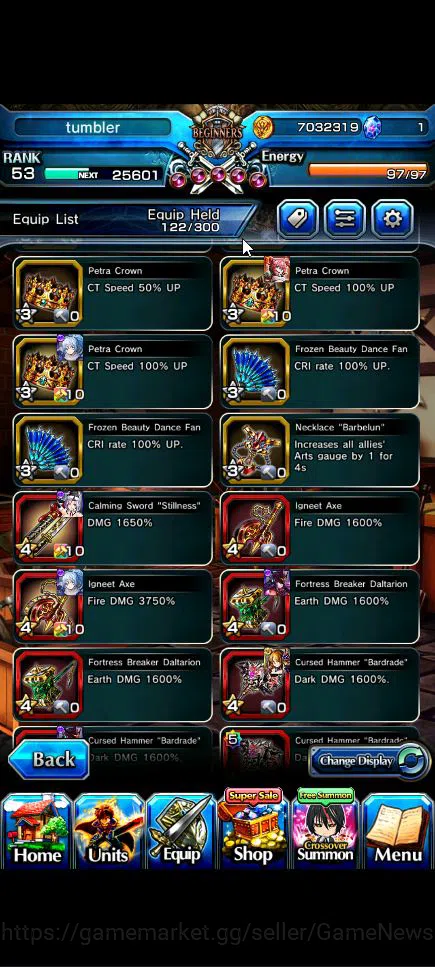 Grand Summoners Accounts Global|Rank 53|4 Ascend+3 TW|[Shuna,Diablo,Combat  image 9