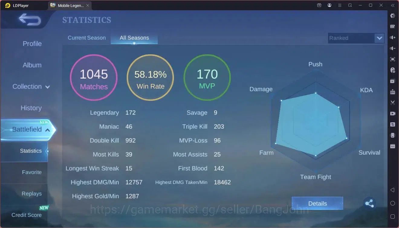 Mobile Legends: Bang Bang Accounts Global|Hero 55|Skin 85|Seasoned|Prime Granger|Naru image 14