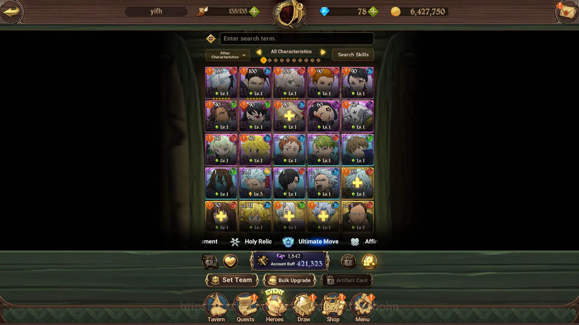 The Seven Deadly Sins: Grand Cross Accounts GLOBAL|421k CC|UR OppressorDK,Mael,Sabunak,DKMelio image 10