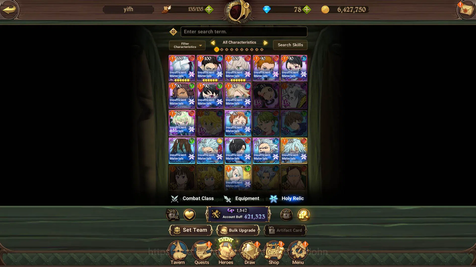 The Seven Deadly Sins: Grand Cross Accounts GLOBAL|421k CC|UR OppressorDK,Mael,Sabunak,DKMelio image 9