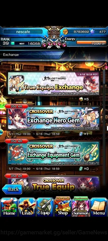 Grand Summoners Accounts Global|Rank 39|477 CC|3 Ascend| Reimu Hakurei,Aris image 11