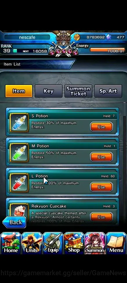 Grand Summoners Accounts Global|Rank 39|477 CC|3 Ascend| Reimu Hakurei,Aris image 2