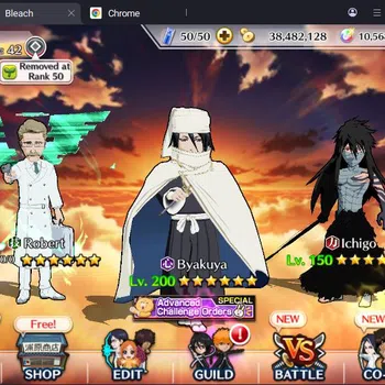 Bleach: Brave Souls Accounts Others Globa|38M BP+10K Orb|Fresh Story|Byakuya TYBW24,Rangiku Sw23,Ulquiorra Renewed