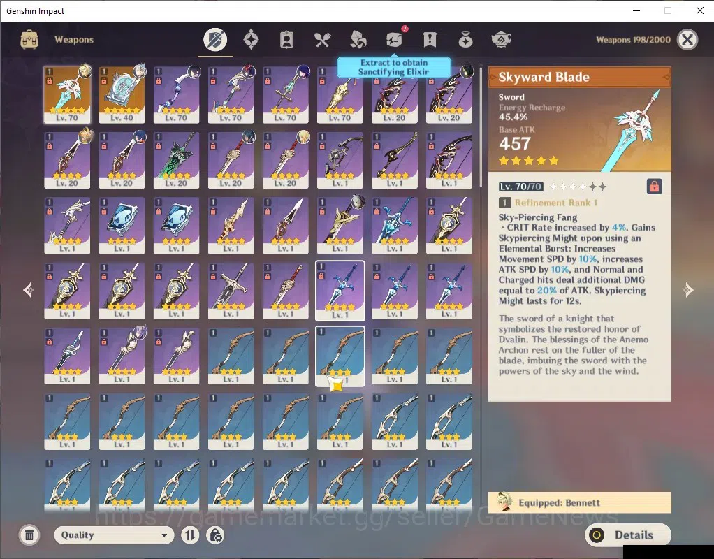 Genshin Impact Accounts ASIA | AR 51 | 3 Limited + 2 (*5Weapon) | Neuvilet image 3