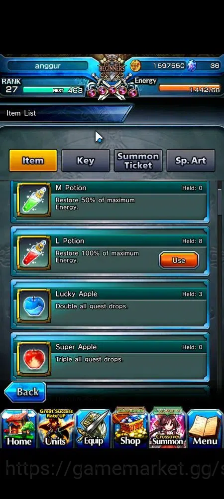 Grand Summoners Accounts Global | Rank 27 | 2 Ascend | Youmu Konpaku, Islii image 2