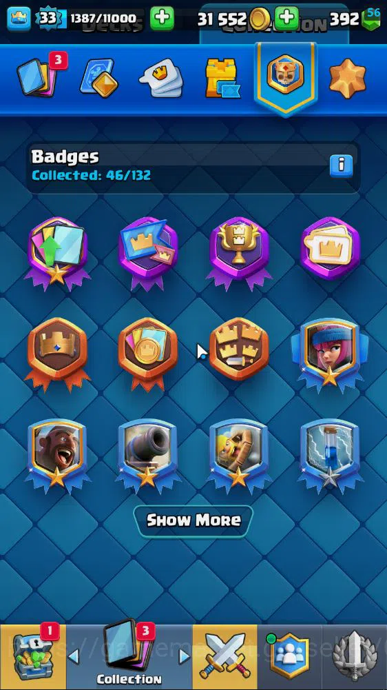 Clash Royale Accounts Lv 33|Trophy 7502|KTL 11|Limited Skin|Card 117| 1 image 18