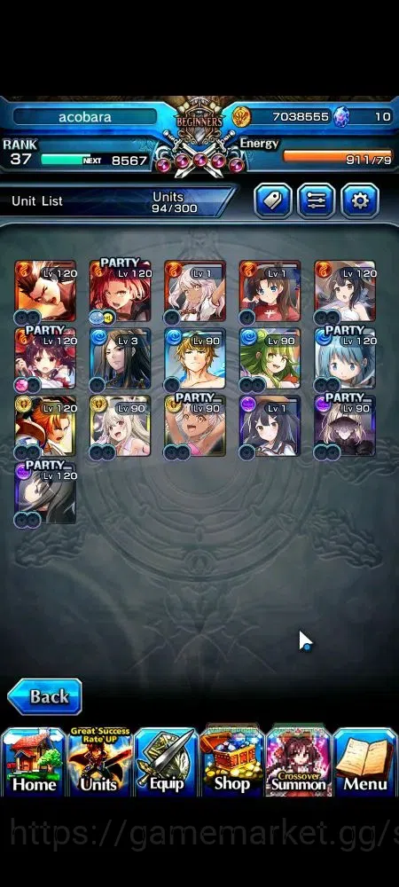 Grand Summoners Accounts Global|Rank 37|16 Ascend+4 TW|(Sayaka Miki,Homura  image 4