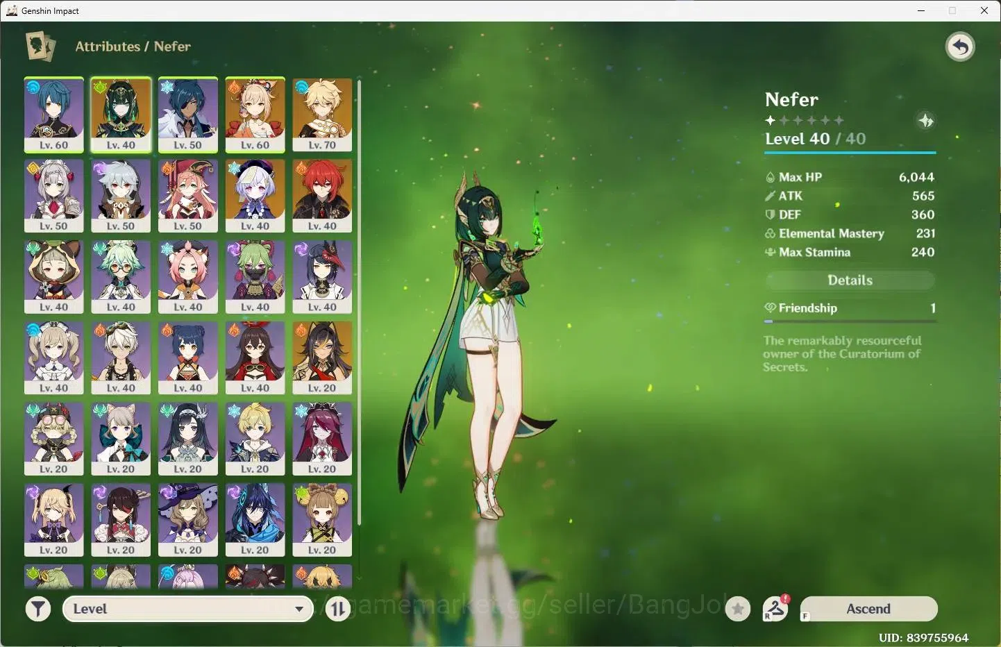 Genshin Impact Accounts ASIA|AR 43 | 2 Limit |Nefer,Yoimiya+3 Charstd| MC image 2
