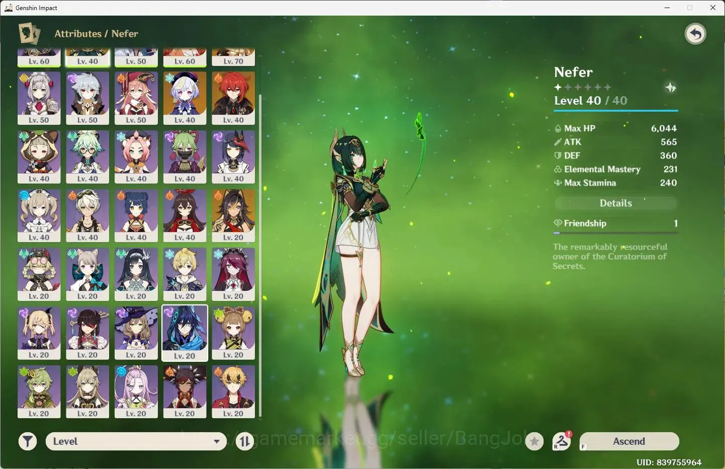 Genshin Impact Accounts ASIA|AR 43 | 2 Limit |Nefer,Yoimiya+3 Charstd| MC image 3