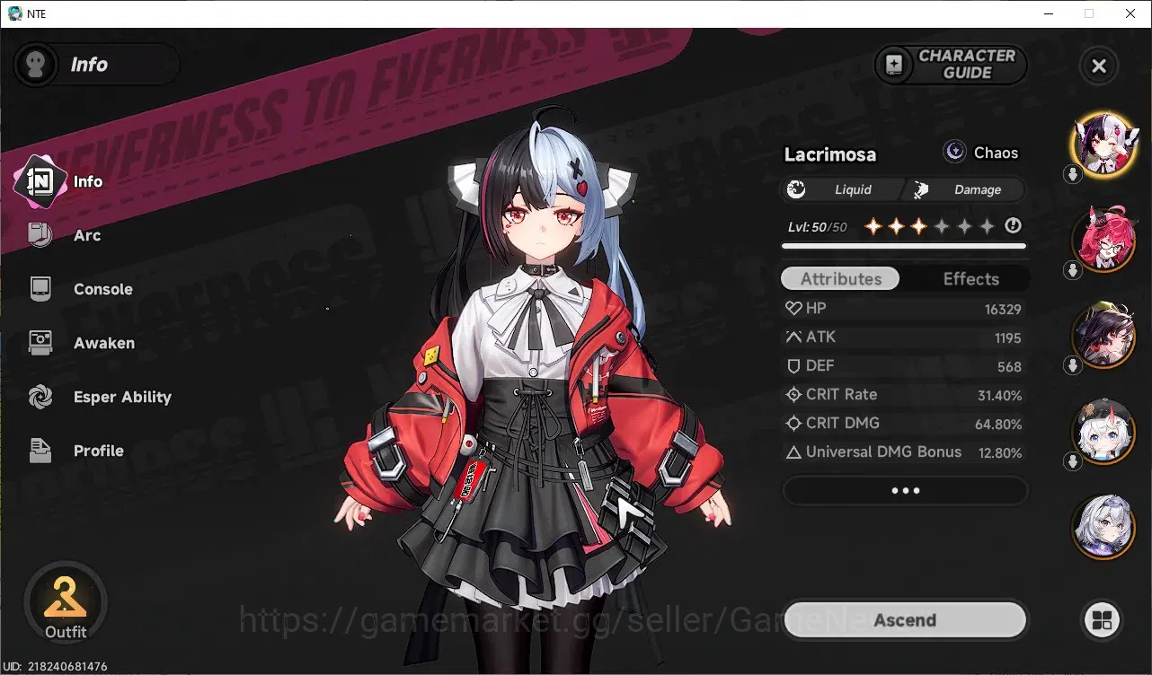 Neverness to Everness Accounts GLOBAL SEA|HL 30|8 SSR Lacrimosa,Hotori,Nanally,Ha image 3