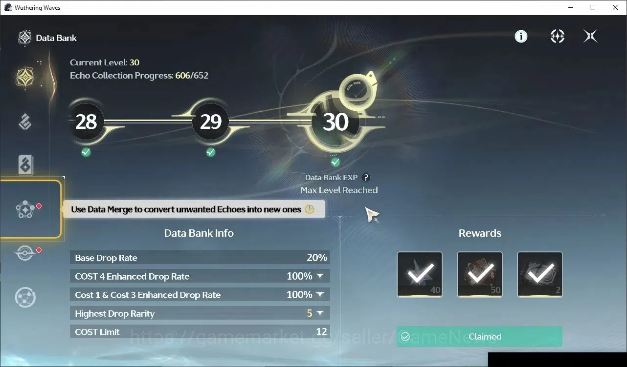 Wuthering Waves Accounts Others SEA|UL 49|3 Limited|(Lucy RC6,Rebecca,Lucilla)+Sign +2(Standard)|DB Lvl 30|MC Female|Log 4