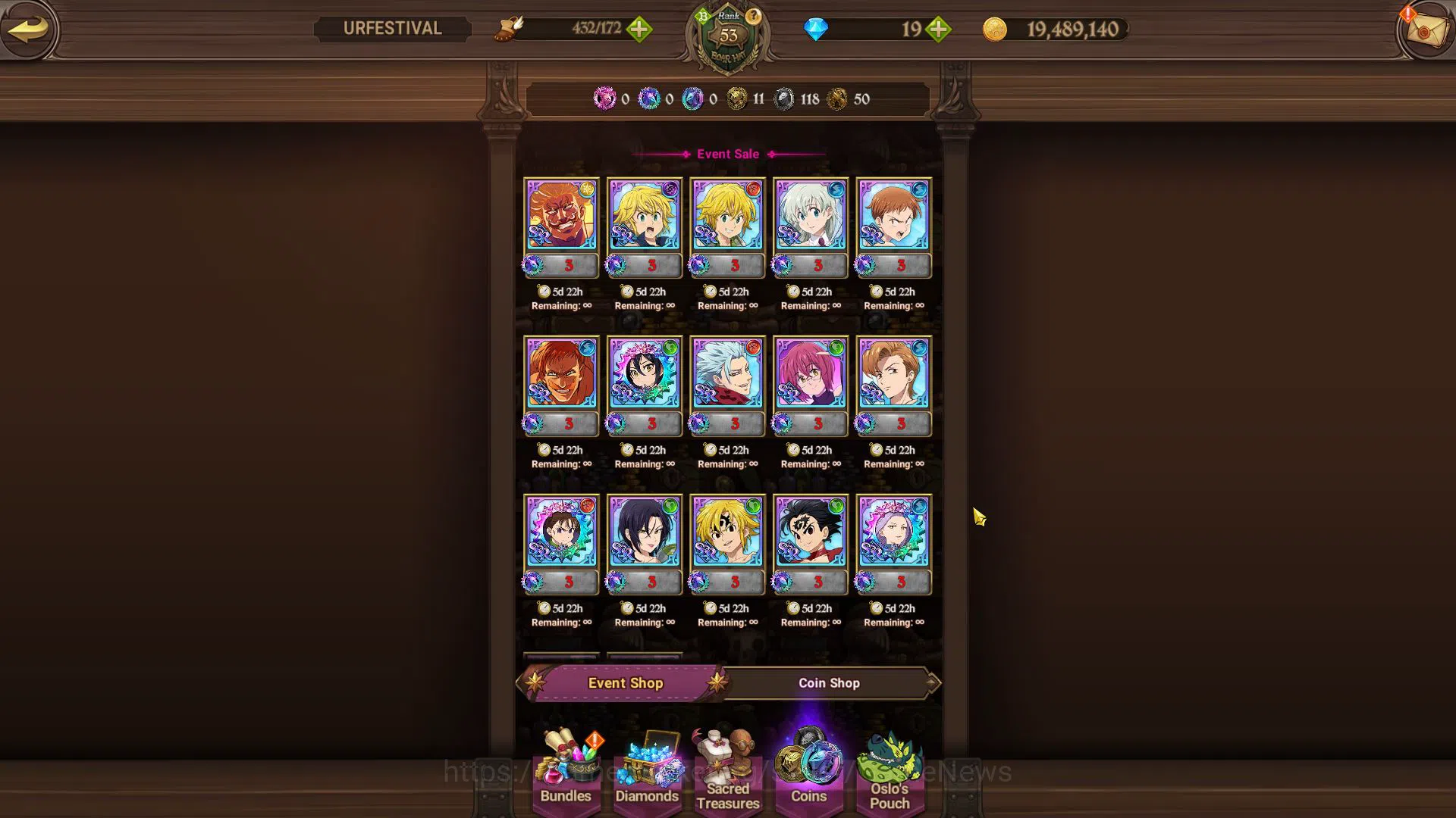 The Seven Deadly Sins: Grand Cross Accounts Asia|1,7M CC|8 UR| Salos,Merlin&Escanor,Oppressor  image 9