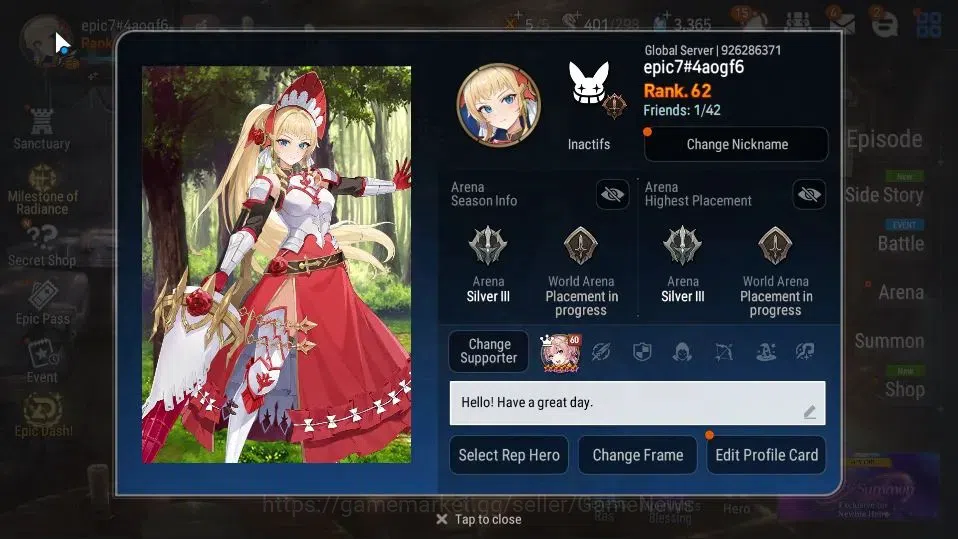Epic Seven Accounts GLOBAL UnVerif|New Era|12 ML(Salome,Harsetti,AB Vi image 2