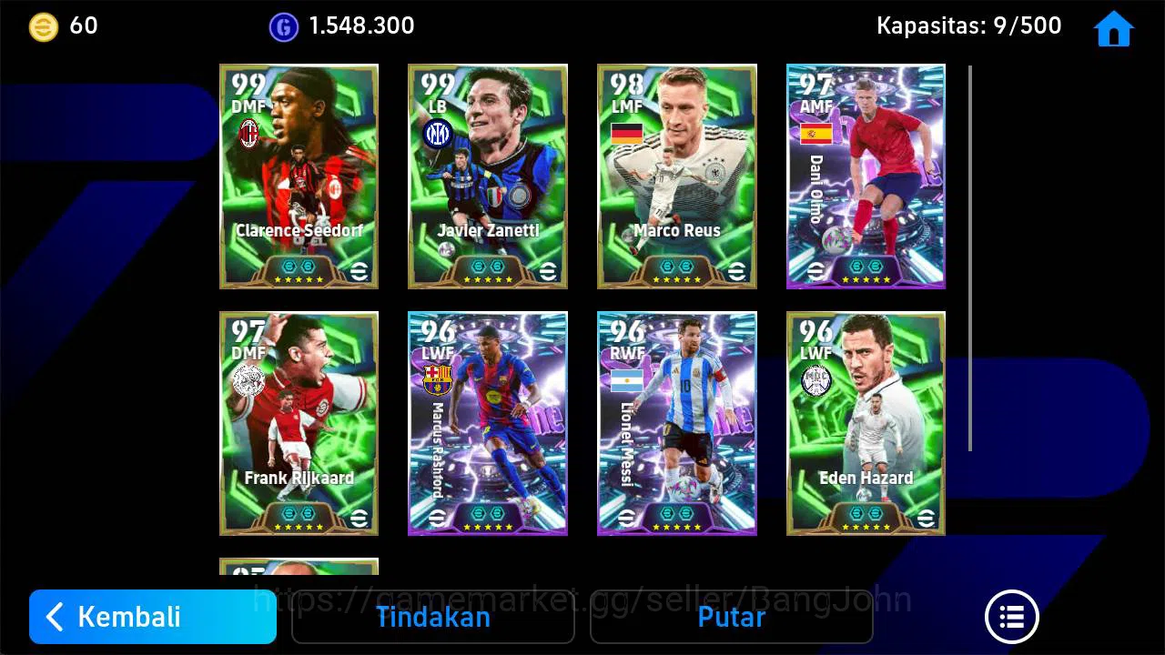 eFootball Accounts Others Power 3152, Clarence sedorf epic, marco reus epic, Frank rijkaard epic, M rashford show, M 4