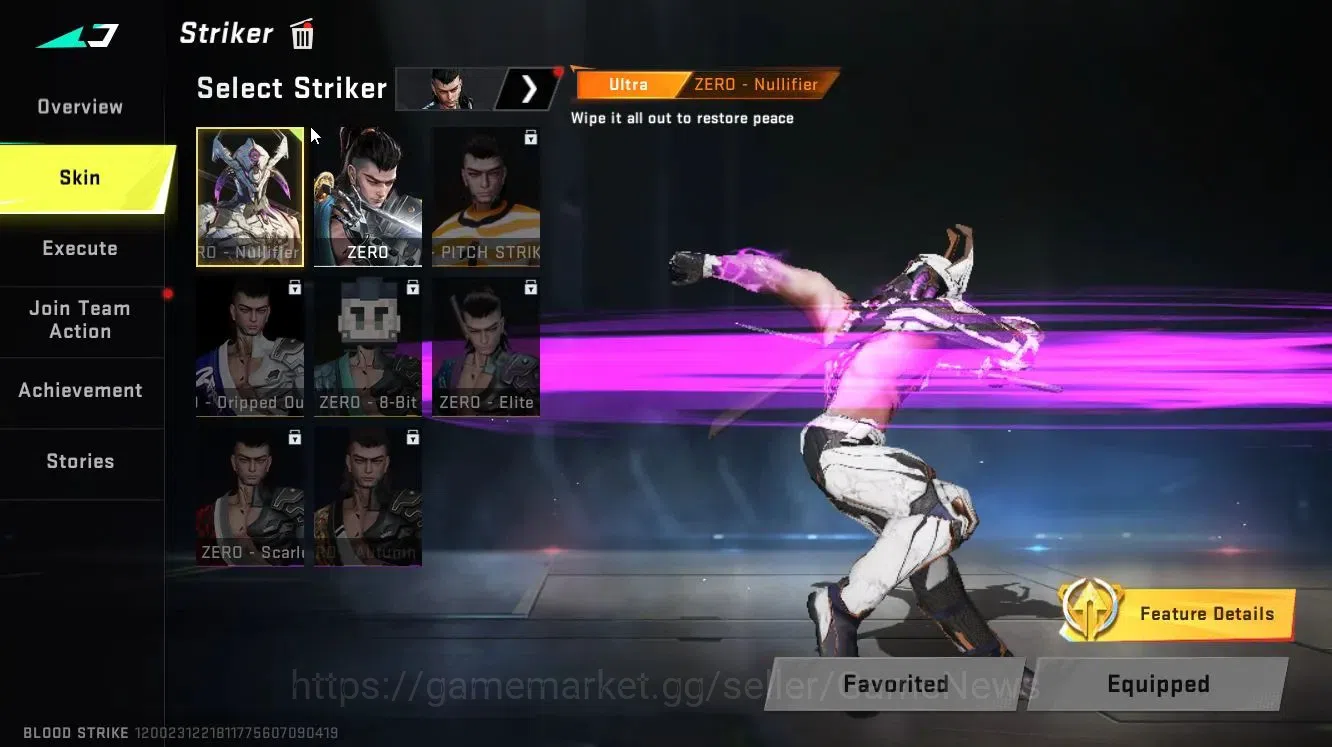 Blood Strike Accounts Collab Skin ASIA|ULTRA ZERO-Nullifier+[ULTRA M700-Boitatá]|Lvl.4|BR Bronze II, SF Bronze 3