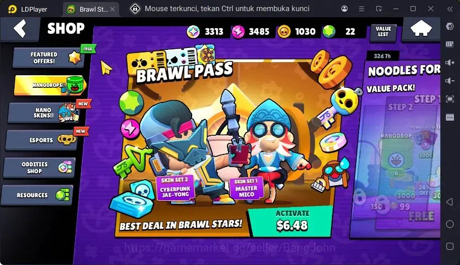 Brawl Stars Accounts Trophy 758| 8 Brawler|1 Max Hc Lv.11(Nita)|1 Legendary(Nita),3 Epic Skins|3313 Bling | ProtectOff 12
