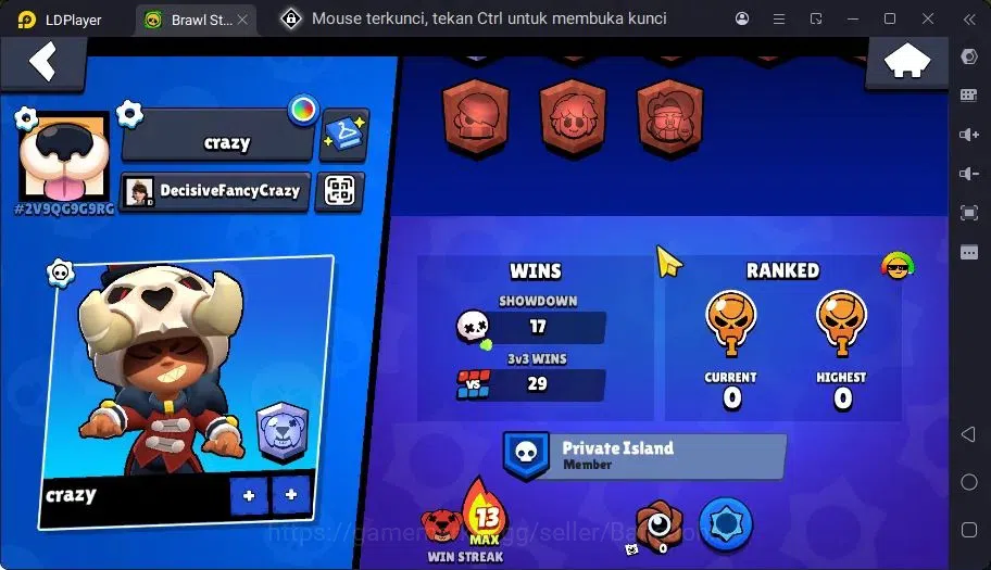 Brawl Stars Accounts Trophy 758| 8 Brawler|1 Max Hc Lv.11(Nita)|1 Legendary(Nita),3 Epic Skins|3313 Bling | ProtectOff 2