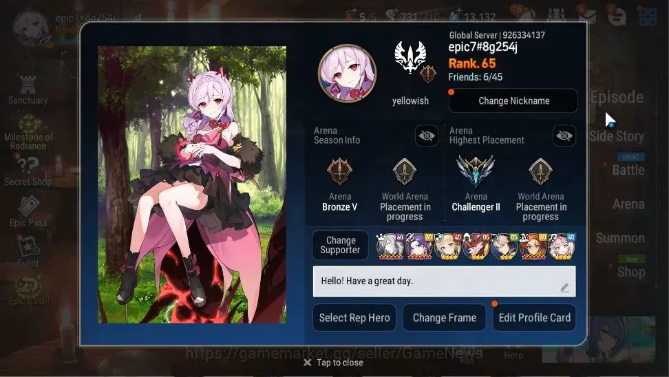 Epic Seven Accounts GLOBAL|UnVerif|13 ML(Straze,Belian,E Ilynav,A Elen image 2