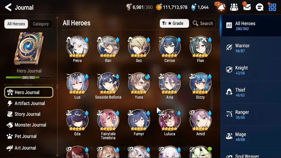 Epic Seven Accounts Collaboration Hero GLOBAL Verif|28ML(Harseti,Zio,LC Belona,RueleLight,etc)+FULL Collab Aespa,FULL 13