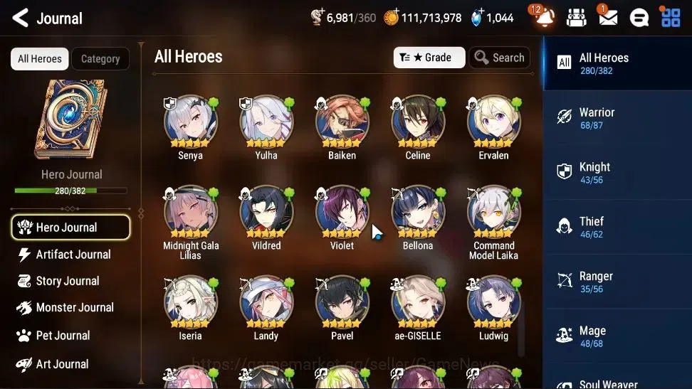 Epic Seven Accounts Collaboration Hero GLOBAL Verif|28ML(Harseti,Zio,LC Belona,RueleLight,etc)+FULL Collab Aespa,FULL 15