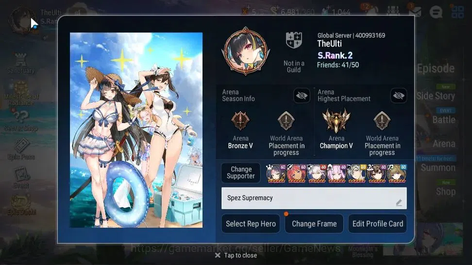 Epic Seven Accounts Collaboration Hero GLOBAL Verif|28ML(Harseti,Zio,LC Belona,RueleLight,etc)+FULL Collab Aespa,FULL 2
