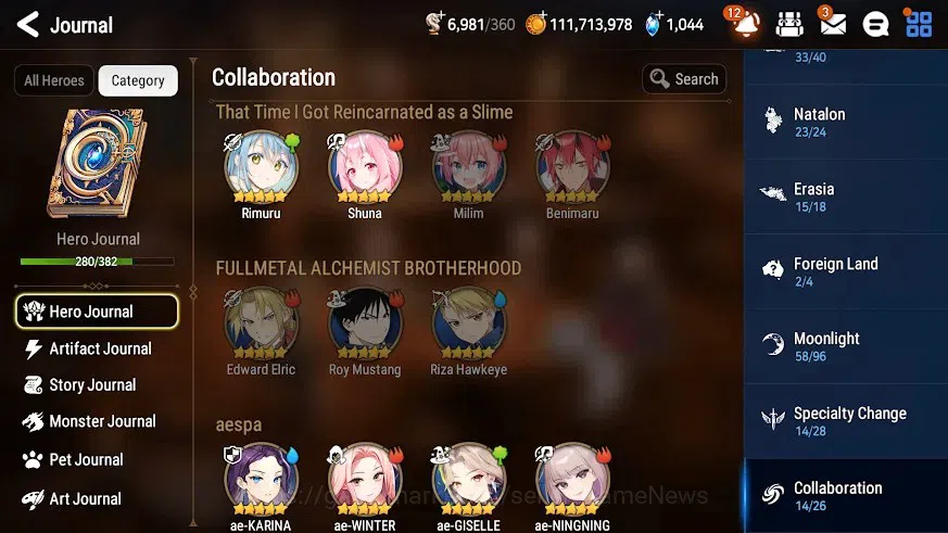 Epic Seven Accounts Collaboration Hero GLOBAL Verif|28ML(Harseti,Zio,LC Belona,RueleLight,etc)+FULL Collab Aespa,FULL 5