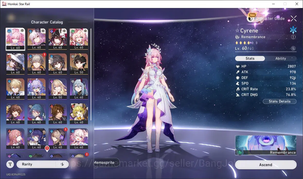 Honkai Star Rail Accounts [ASIA] TL 50 | 8 Limit | Cyrene | Evernight | Spar image 15
