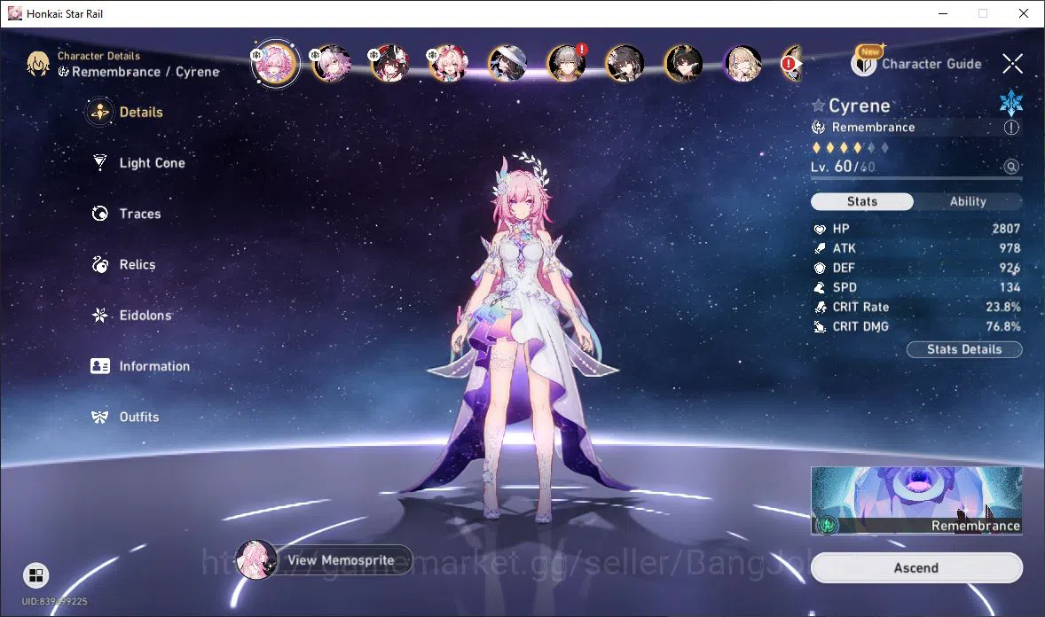Honkai Star Rail Accounts [ASIA] TL 50 | 8 Limit | Cyrene | Evernight | Spar image 16