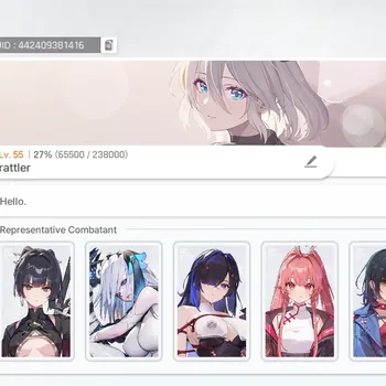 Chaos Zero Nightmare Accounts Global|Lv 55|4 SSR (Rossweisse M2,Narja,ChizuruM1)|4selector ON|182 RA|TakeMail(CZN788Z)