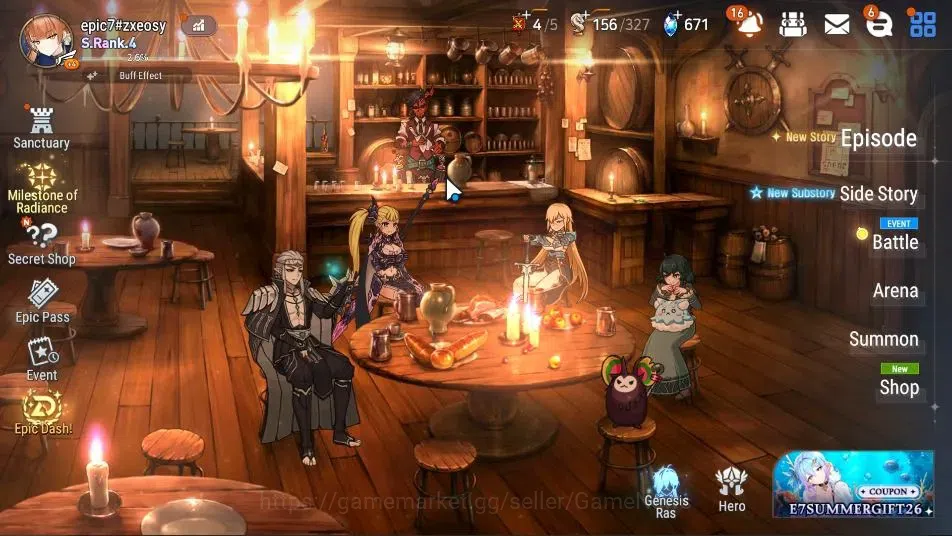 Epic Seven Accounts GLOBAL UnVerif|22 ML(ScholNurse Yulha,RNL,LOTScale image 1