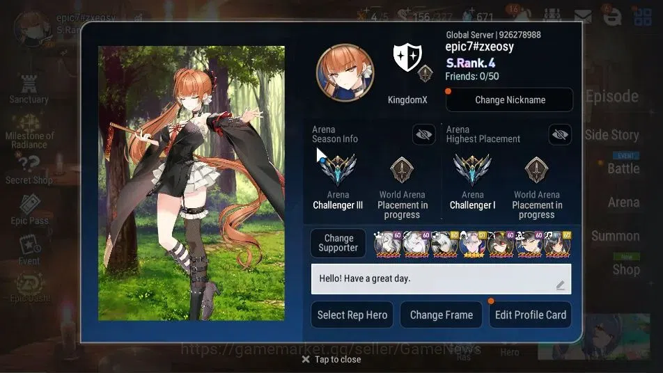 Epic Seven Accounts GLOBAL UnVerif|22 ML(ScholNurse Yulha,RNL,LOTScale image 2