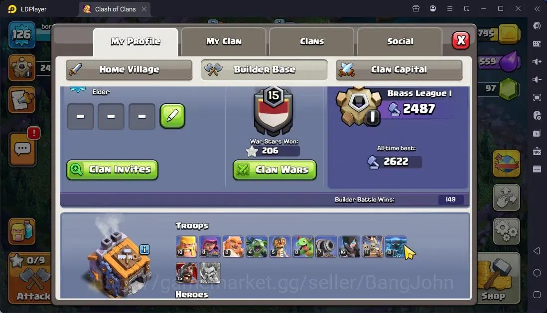 Clash of Clans Accounts Global |TH 15-BH 9|LVL 126|BK 51,AQ 72,MP 43,GW 42 image 14