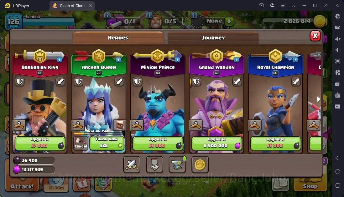 Clash of Clans Accounts Global |TH 15-BH 9|LVL 126|BK 51,AQ 72,MP 43,GW 42 image 6