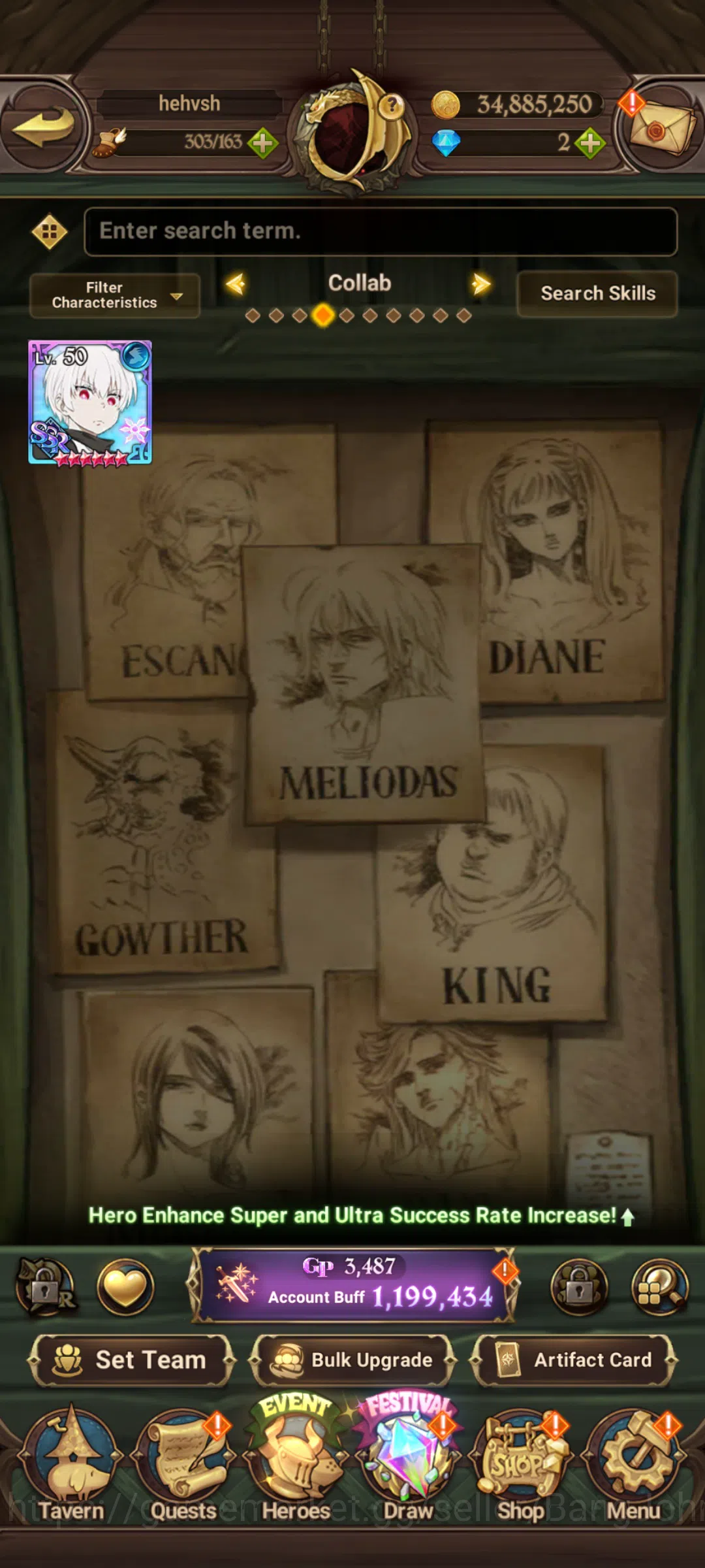 The Seven Deadly Sins: Grand Cross Accounts Others GLOBAL|1.19M CC|1collab Sho|UR Meresca,Ludociel,Souls Hel,etc|check 2