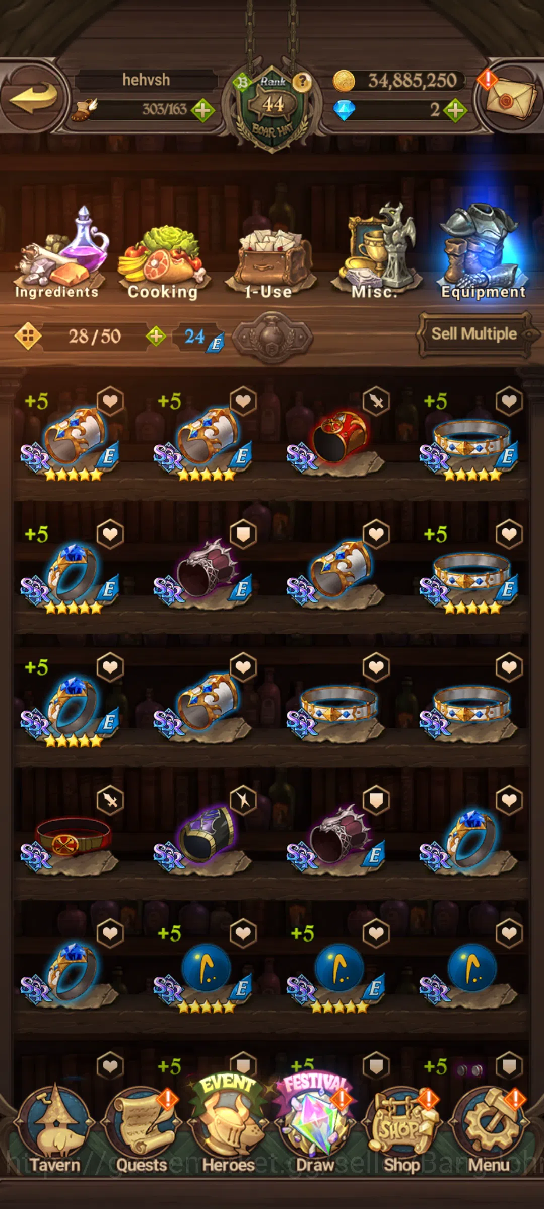 The Seven Deadly Sins: Grand Cross Accounts Others GLOBAL|1.19M CC|1collab Sho|UR Meresca,Ludociel,Souls Hel,etc|check 8