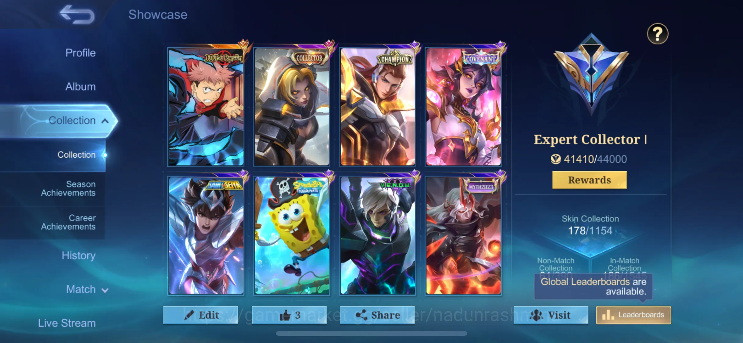 Mobile Legends: Bang Bang Accounts Rare Skin Itadori yin skin / Lance Champion skin/level 55 /account with many more 1