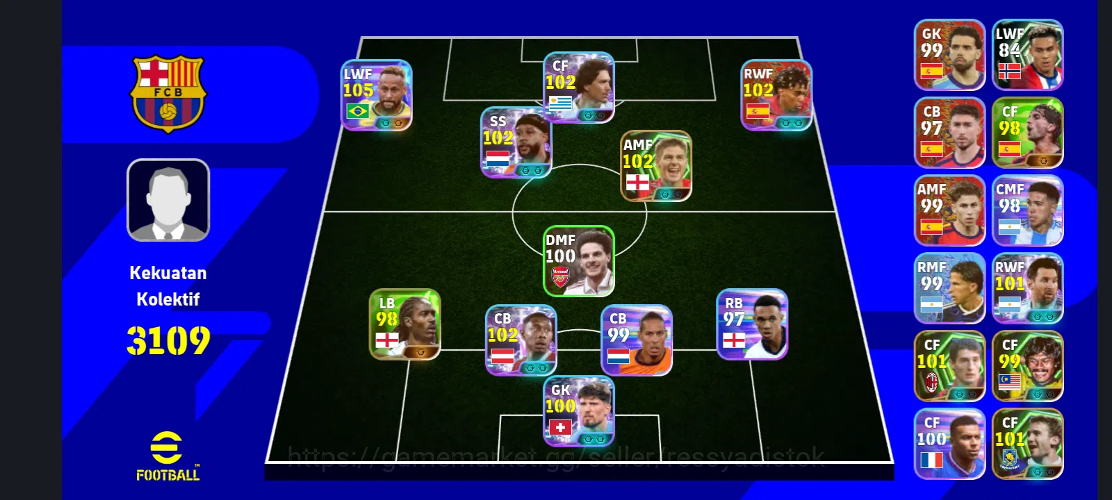 eFootball Accounts Legends & Iconic Players EFOOTBALL 2026 | NEYMAR JR NEW CARD,ANDRY SEVCHENKO,S GERARD,D NUNEZ,M 1